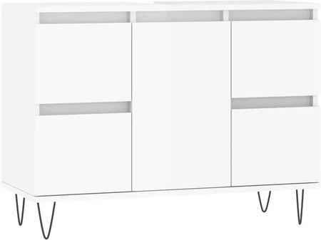 Zakito Szafka Łazienkowa 80X33X60Cm Biały Wysoki Połysk (Z831654)