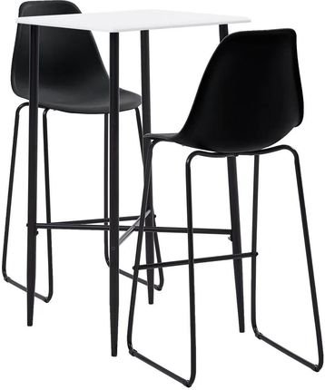 Zakito Zestaw Mebli Barowych 60X60X111Cm Biały Stolik + Czarne Krzesła (Z3051301)