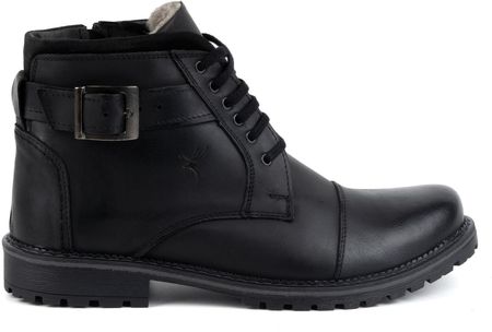 Buty Zimowe Męskie Trzewiki sznurowane 136GT czarne