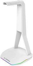 Zdjęcie Stojak na słuchawki Rampage TOWER T14 gamingowy RGB, hub 2x USB, biały - Suchedniów