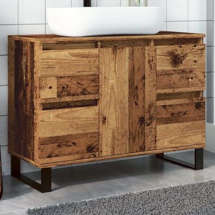 vidaXL Szafka pod umywalkę łazienkową stare drewno 80x33x60 cm (857238)