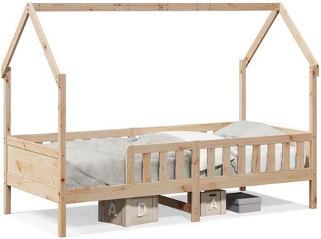 Zakito Drewniane Łóżko Dla Dzieci Z Domkiem Lite Drewno Sosnowe 209X85,5X146Cm (Z850704)