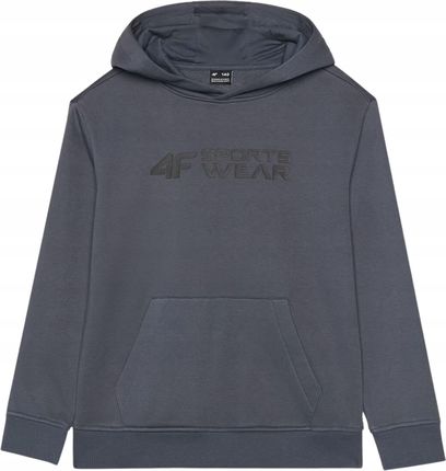 Bluza z kapturem chłopięca 4F 4FJWAW24TSWSM1223-22S szara - zdjęcie 2