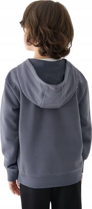 Bluza z kapturem chłopięca 4F 4FJWAW24TSWSM1223-22S szara - zdjęcie 3