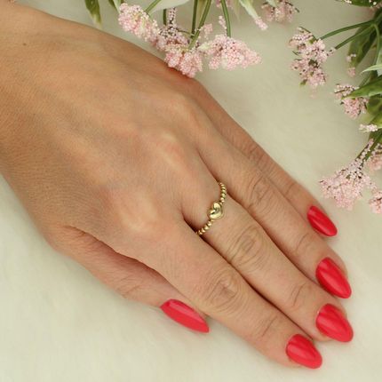 Diament Pierścionek serduszko z kuleczkami srebro 925 DZP316/15/Z - zdjęcie 2