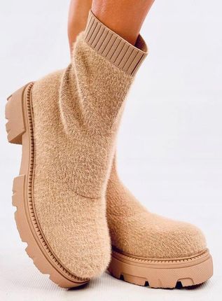 Botki skarpetkowe ROANNA KHAKI 37 - zdjęcie 2