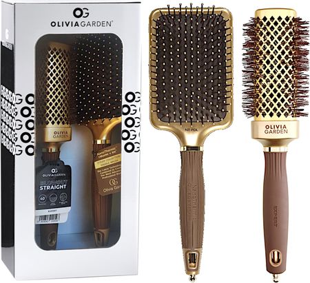 Zestaw upominkowy szczotek do włosów Olivia Garden Brown and Gold Set (BG-KIT)