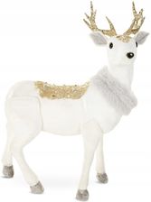 Zdjęcie Eurofirany Figurka Świąteczna 20X11X36 Biały Złoty Renifer W Ozdobnej Uprzęży - Łódź