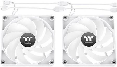 Ventilateurs PC Thermaltake CT140 Reverse ARGB Blanc - Pack De 2 - PWM, 500-2000 RPM, Design Inversé, Anti-vibration