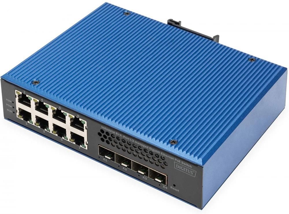 Digitus Industrial ギガビットイーサネット PoE+ スイッチ 8