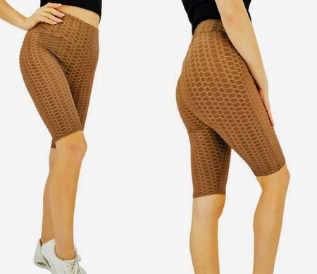 SPODENKI PUSH UP karbowane Kolarki legginsy MIEGO rozmiar L/XL BRĄZ
