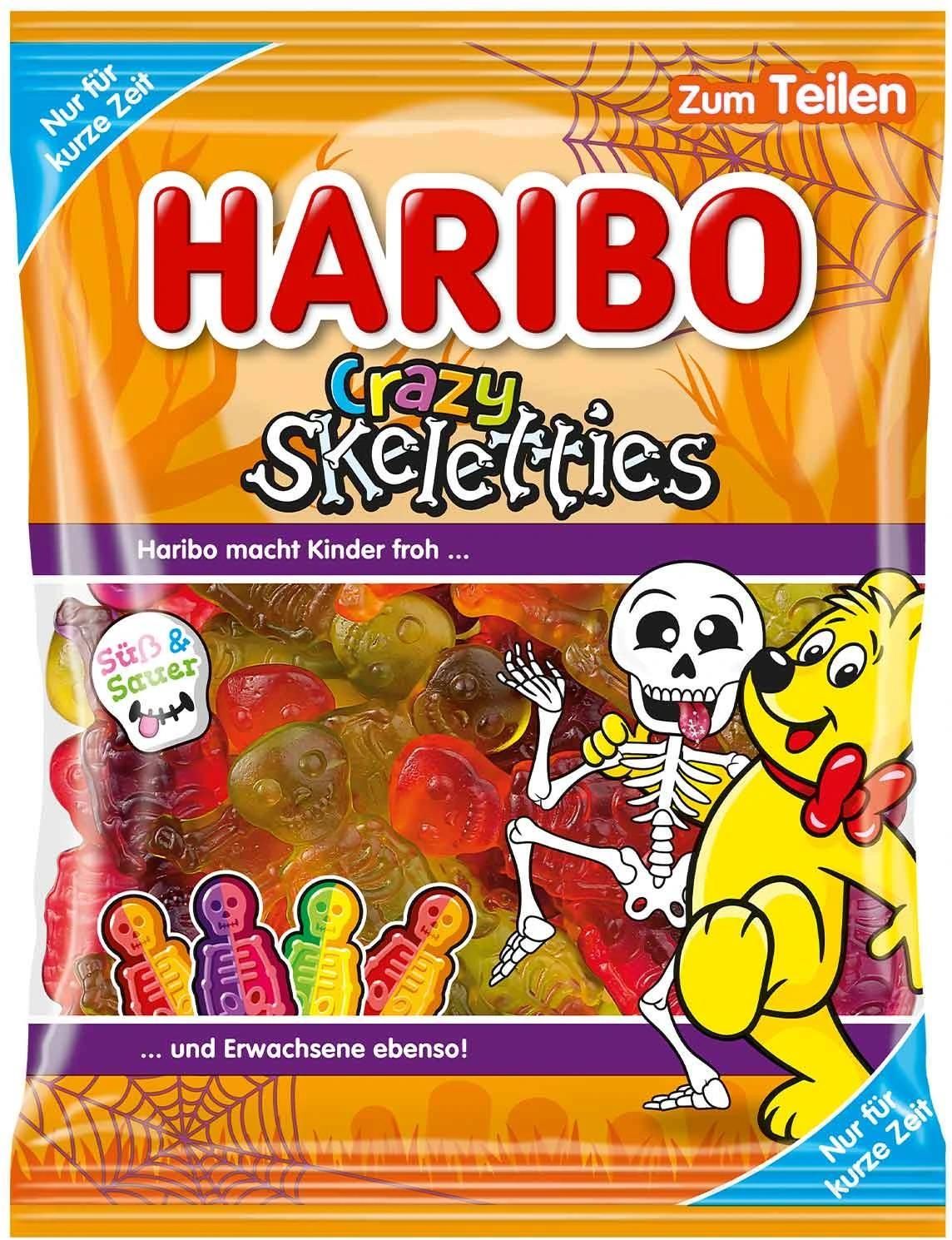 Haribo Crazy Skeletties Żelki Owocowe Szkielety 160g - Ceny i