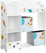 Zdjęcie Regał na Zabawki z pojemnikami segregacja dla dzieci z półką na książki GKR42WT - Jordanów