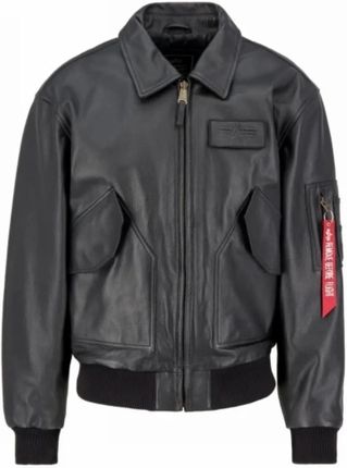 Kurtka skórzana Alpha Industries CWU Leather 100109 03 - Czarna • SKLEP PREMIUM ✓ • Kup teraz, zapłać za 30 dni | RATY 0% | GRATIS WYSYŁKA | ZWROT DO