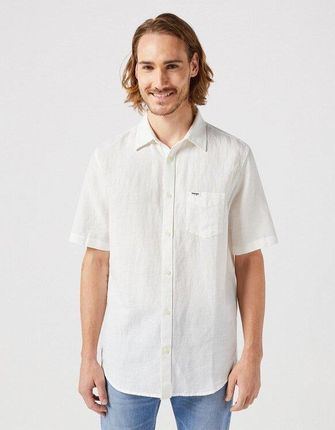 WRANGLER SS 1 PKT SHIRT MĘSKA KOSZULA ELEGANCKA WORN WHITE 112352187