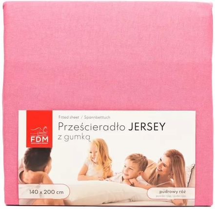 Fdm Prześcieradło Jersey Różowe 180X200