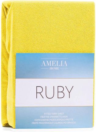 Ameliahome Prześcieradło Ruby Styl Klasyczny Frotte Z Gumką 180X200 Żółty