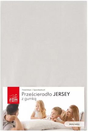 Fdm Prześcieradło Jersey Jasno Szare 180X200