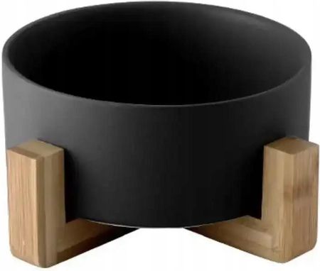 Hau Now Miska Ceramiczna Ze Stojakiem Na Jedzenie Picie Dla Psa I Kota 850Ml Czarna