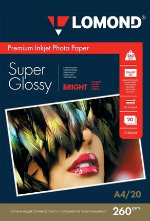 Lomond Premium Photo Inkjet Paper Super Glossy 260 g/m2 A4/20 Bright (1103101)