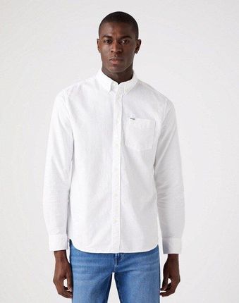 WRANGLER LS 1 PKT BUTTON DOWN SHIRT MĘSKA KOSZULA MATERIAŁOWA WHITE W5B1BM989