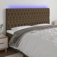 Dkd Home Decor Zagłówek LED ciemnobrązowy 200x7x118 128cm tkanina (4593122785)