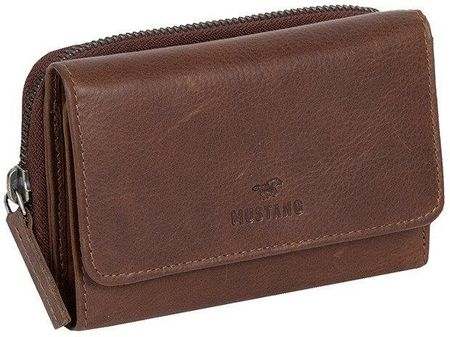MUSTANG Como Wallet Top Opening UNIWERSALNY SKÓRZANY PORTFEL PREMIUM POJEMNY NA KARTY SKÓRA BROWN 06.103501