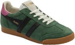 Gola Classics Elan Low Pro Lace Retro Evergreen Damskie zamszowo-skórzane trampki w kolorze zielono-czarnym - 5 United Kingdom - 38 EU - 7 US / Green