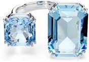 Swarovski Otwarty pierścionek Millenia Szlif ośmiokątny Niebieski Powłoka z rodu