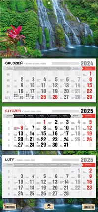 Kalendarz 2025 Trójdzielny Wodospad KT1-V.41