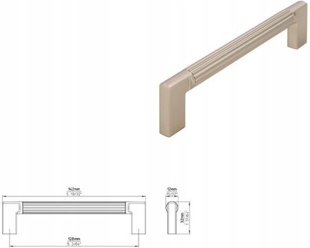 Siro Uchwyt meblowy podłużny 2591 128 Srebrny Szczotkowany (2591142ZN27ZN27)