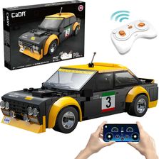 CaDA Klocki konstrukcyjne Samochód zdalnie sterowany Auto wyścigowe 20 cm Czarny Fiat Abarth 131 Pojazd 216 elementów RC Dual Mode