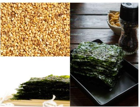 Nori Snack koreańska przekąska chips z sezamem bibigo chrupiące prażone algi crispy seaweed 5g - zdjęcie 4