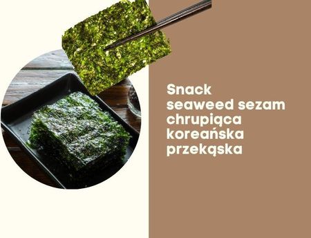 Nori Snack koreańska przekąska chips z sezamem bibigo chrupiące prażone algi crispy seaweed 5g - zdjęcie 2