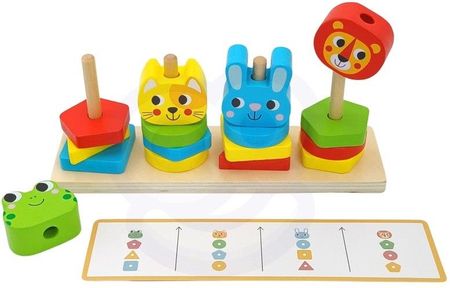 Woopie Let'S Go Green Układanka Montessori Piramidka Zwierzątka 27 El. - zdjęcie 5