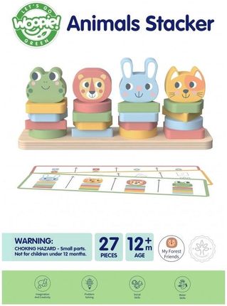 Woopie Let'S Go Green Układanka Montessori Piramidka Zwierzątka 27 El. - zdjęcie 6