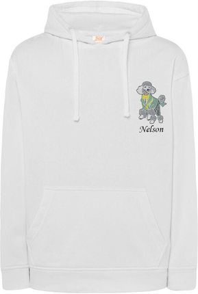 BLUZA Z PUDLEM IMIĘ PSA HAFT OVER SIZE BIAŁA XXL PREZENT URODZINY MĘSKA