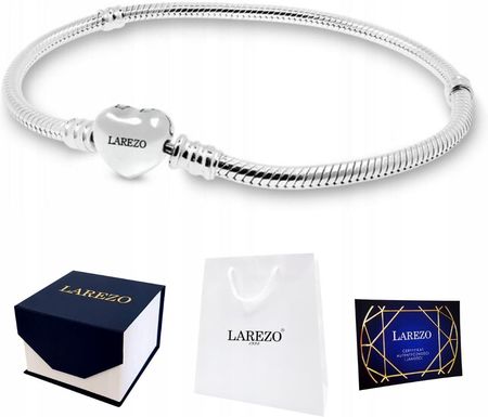 Larezo Bransoletka srebrna modułowa charms zawieszka 18cm