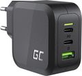 Produkt Z Outletu: Green Cell Ładowarka Sieciowa 65W Gan Gc Powergan Do Laptopa Macbooka Telefonu Nintendo Switch 2X Usb-C 1X Usb-A