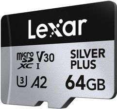 Lexar 64GB microSDXC Professional SILVER Plus UHS-I A2 V30 U3 (LMSSIPL064GBNANG)