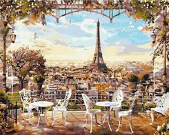 Zdjęcie Pbs Connect Polska Malowanie Po Numerach Brushme 40X50Cm Cafe Overlooking The Eiffel Tower,1szt. - Poznań