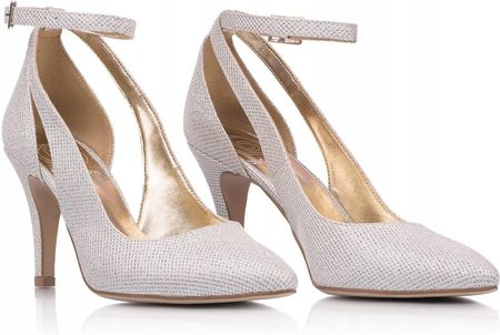 Szpilki taneczne zapinane na kostkę z wycięciem Mona 38