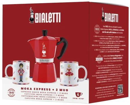 Bialetti Moka Express 6tz Czerwony 300ml + 2 kubki - Opinie i
