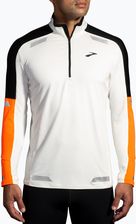 Brooks Bluza do biegania męska Run Visible 1 2 Zip 2.0 ecru fluoro flash black
