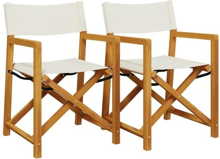 Zakito Europe Krzesło Ogrodowe Składane Drewno Akacjowe Kremowy 54X53,5X85,5cm Ze365837