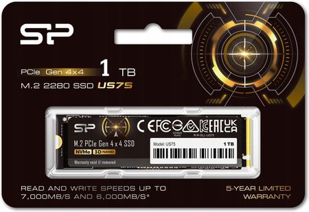 シリコンパワー 1TB US75 PCIe Gen4 M.2 2280 SSD Silicon Power 1TB US75 NVMe 4.0 Gen4 PCIe M.2 SSD R/W do