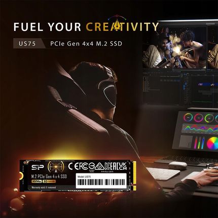 Dysk SSD Silicon Power Us75 1Tb M 2 Pcie Gen4X4 Nvme 1 4