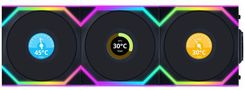 Wentylator Lian Li UNI FAN SL Wireless LCD ARGB PWM 120mm Black 3 sztuki i kontroler (12SLLCD1W3B)