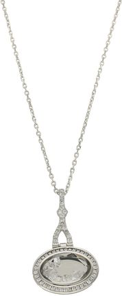 Naszyjnik srebrny damski celebrytka 'Błyszczące cyrkonie' typu chanel