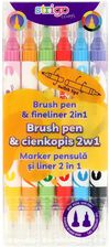 Zdjęcie Strigo Dwustronny Cienkopis I Flamaster Z Końcówką Brush W 6 Kolorach Zestaw - Prochowice